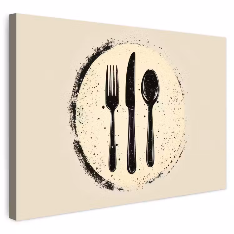 Buiten canvas - Zwart - Bestek - Rondje — 1
