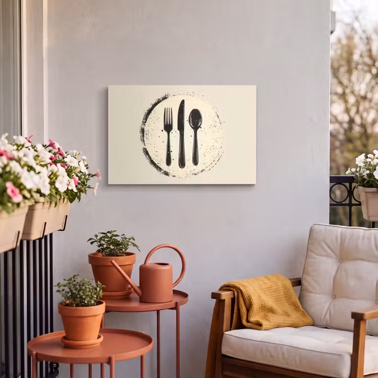 Buiten canvas - Zwart - Bestek - Rondje — 4