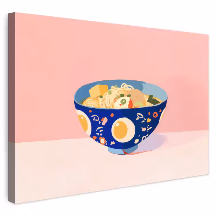 Buiten canvas - Noodles - Kom - Blauw - Illustratie — 1