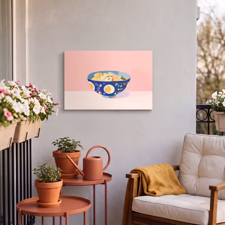 Buiten canvas - Noodles - Kom - Blauw - Illustratie — 3
