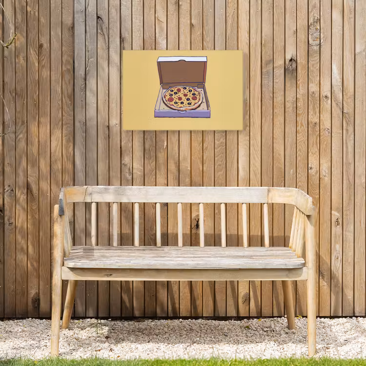 Buiten canvas - Pizza - Doos - Salami - Illustratie — 3
