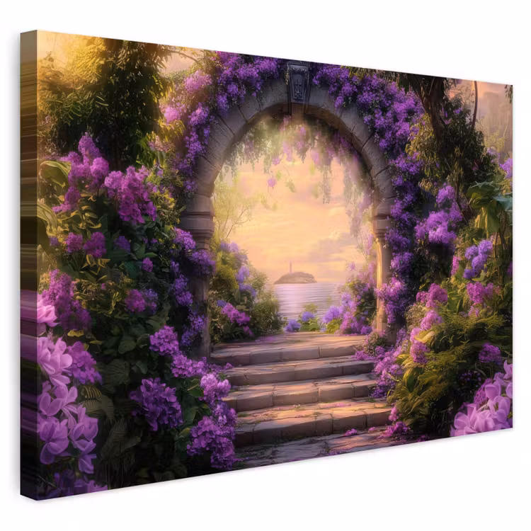 Buiten canvas - Poort - Paars - Bloemen — 1