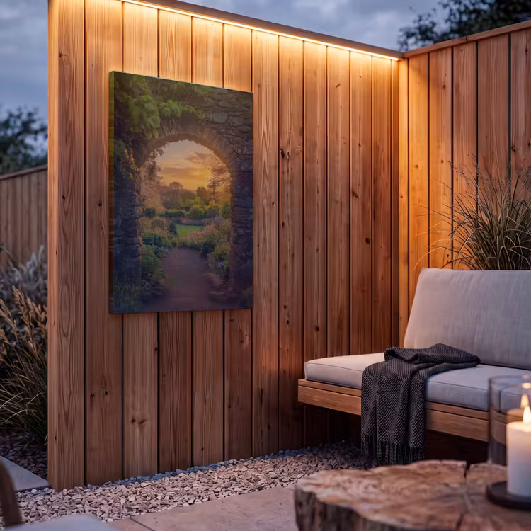 Buiten canvas - Poort - Planten - Zonsondergang — 4