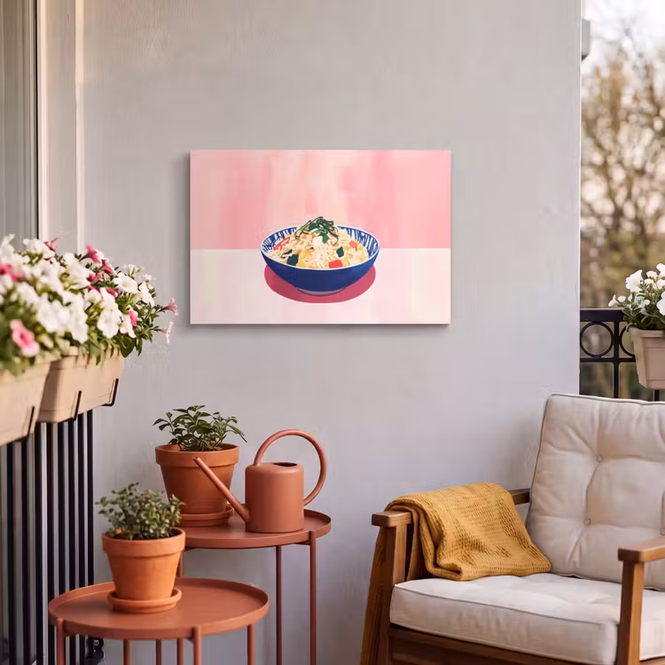 Buiten canvas - Rijst - Illustratie - Kom - Groente — 3
