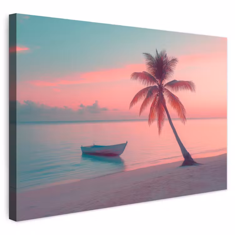 Buiten canvas - Zee - Boot - Zonsondergang — 1