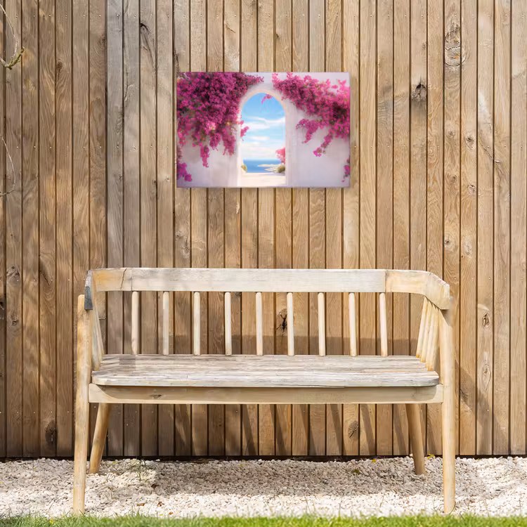 Buiten canvas - Zee - Roze - Bloemen - Poort — 3