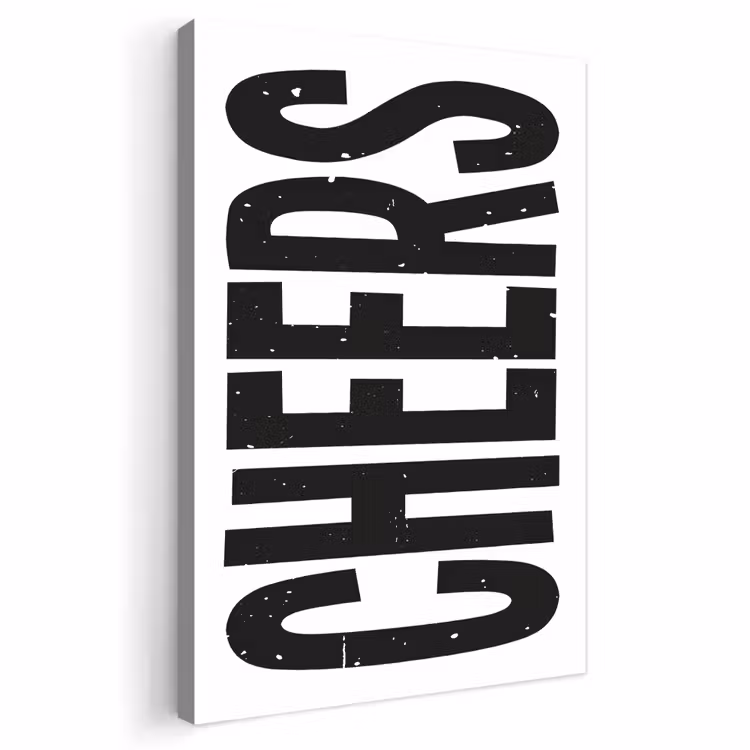 Buiten canvas - Retro - Cheers - Zwart - Decoratie — 1