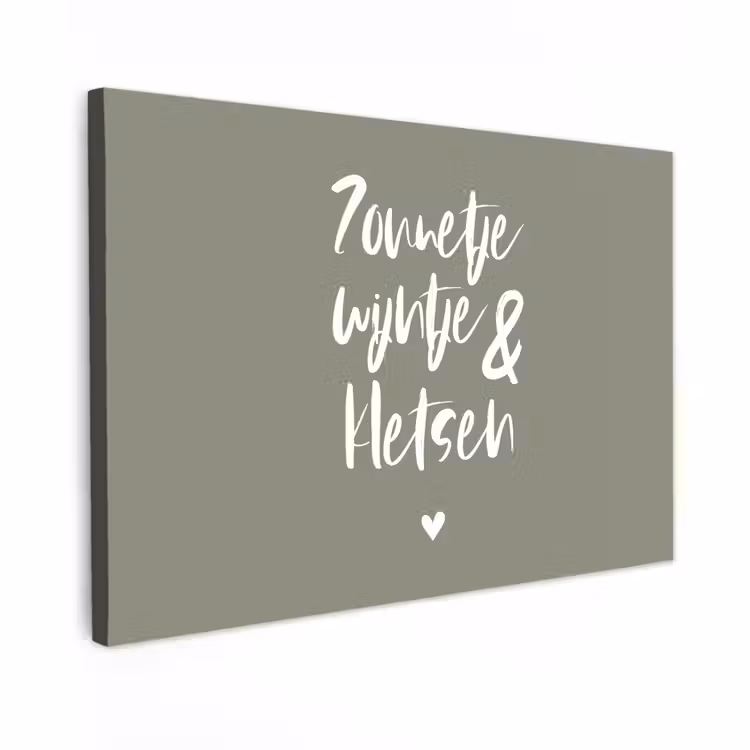 Buiten canvas - Zomer - Tekst - Zonnetje, wijntje & kletsen - Quotes — 1