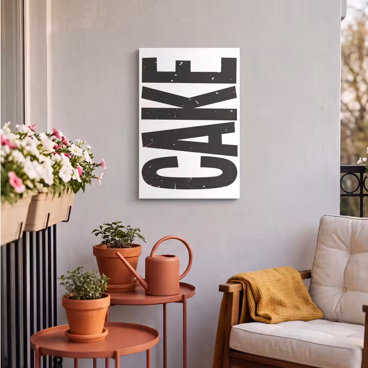 Buiten canvas - Zwart - Cake - Eten - Decoratie — 4