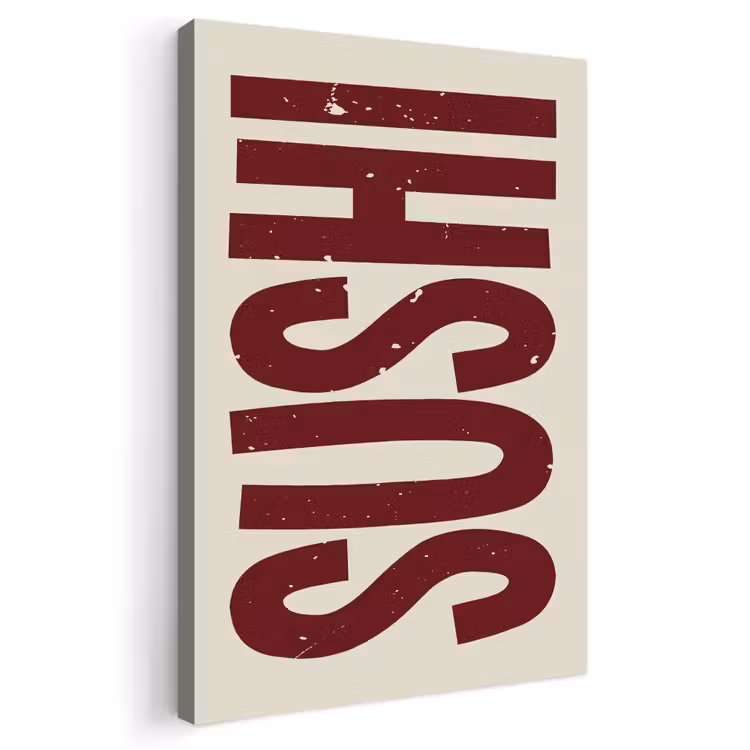 Buiten canvas - Sushi - Rood - Japandi - Decoratie — 1