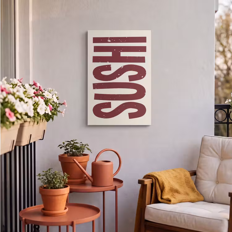 Buiten canvas - Sushi - Rood - Japandi - Decoratie — 4