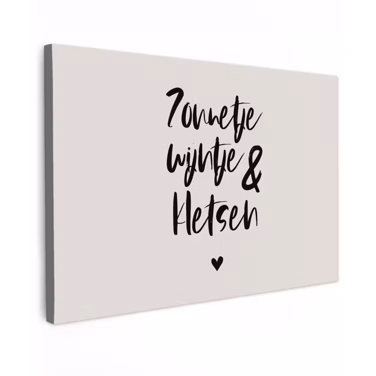 Buiten canvas - Tekst - Wijn - Zonnetje, wijntje & kletsen - Quotes — 1