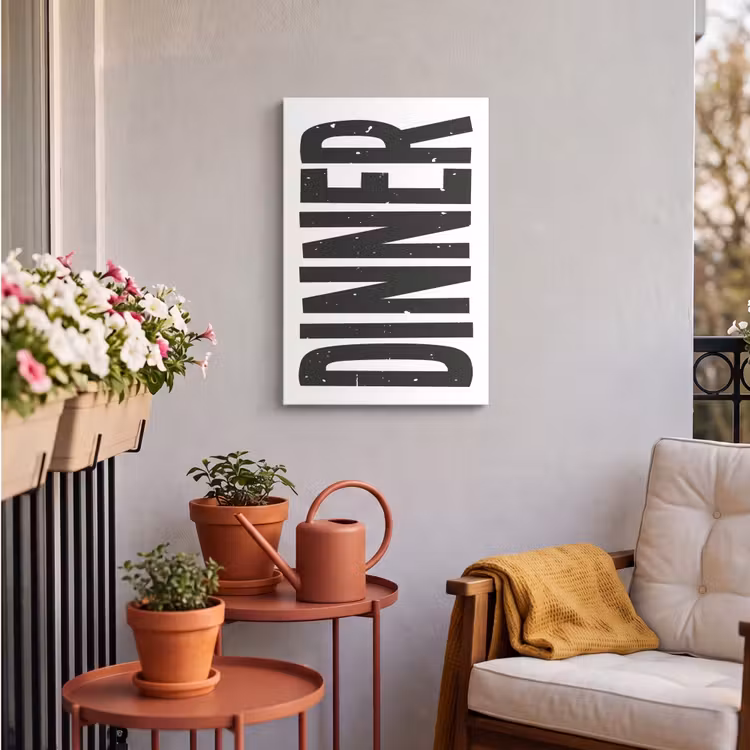 Buiten canvas - Zwart - Decoratie - Vintage - Eten — 4