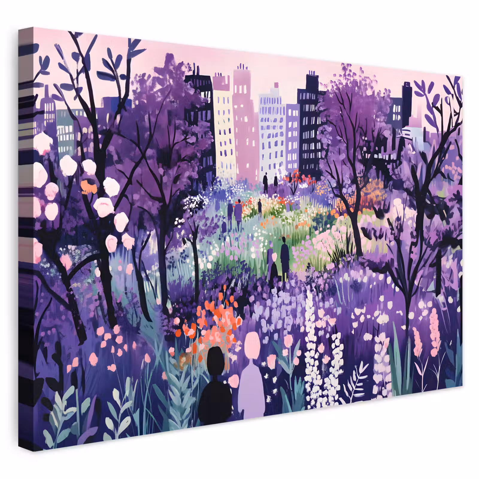 Buiten canvas - Park - Bomen - Bloemen - Gebouwen — 1