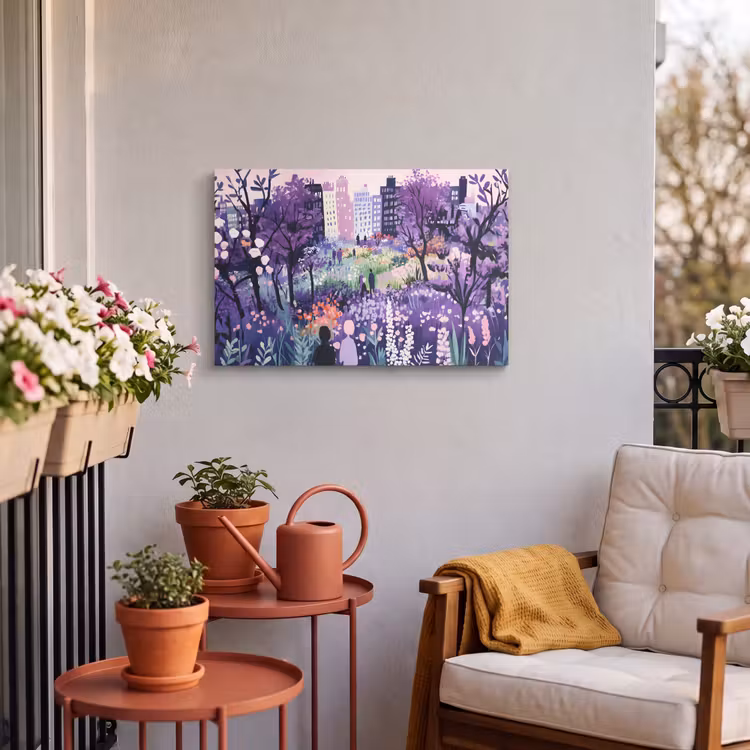 Buiten canvas - Park - Bomen - Bloemen - Gebouwen — 4