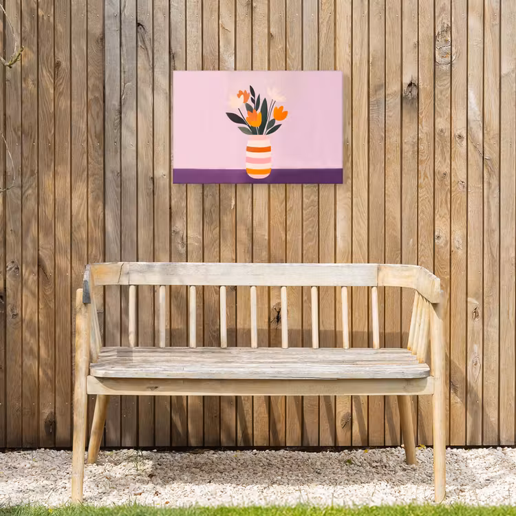 Buiten canvas - Tulpen - Vaas - Strepen - Paars — 3