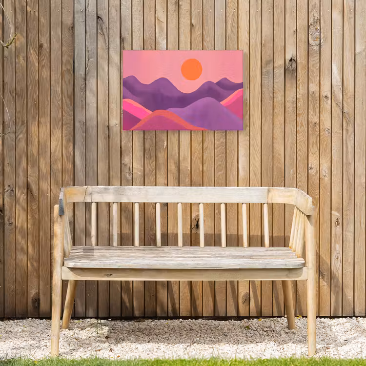 Buiten canvas - Zon - Heuvels - Paars - Abstract — 3
