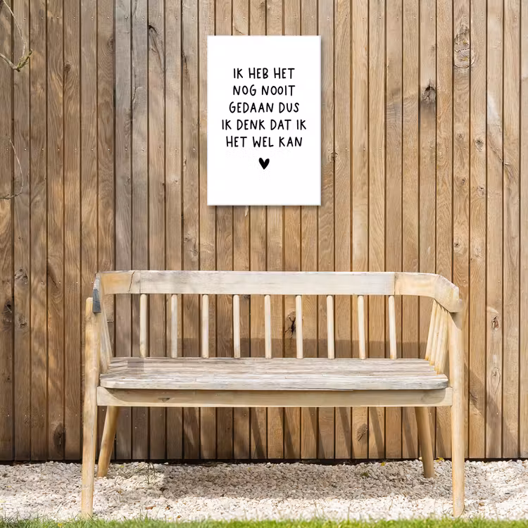Buiten canvas - Quotes - Ik heb het nog nooit gedaan dus - Spreuken — 3