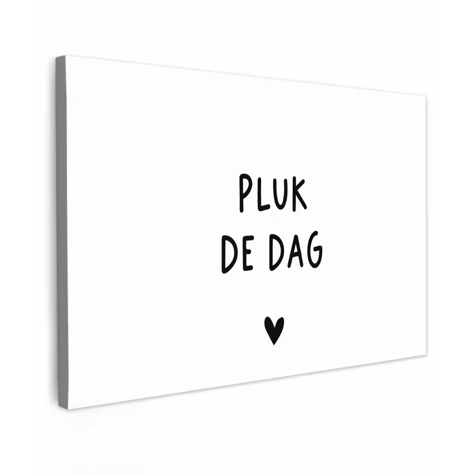 Buiten canvas - Quotes - Pluk de dag - Tekst - Zwart wit - Hartje — 1