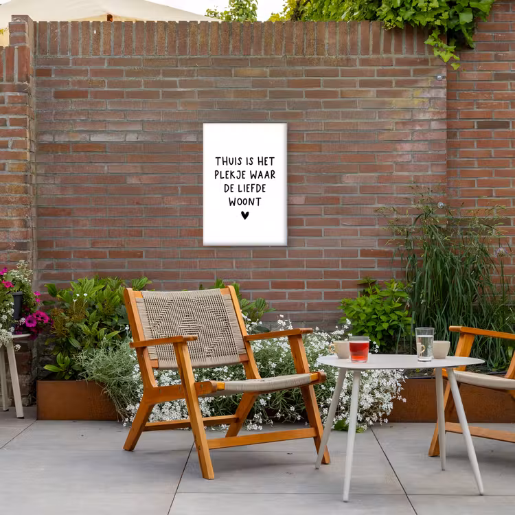 Buiten canvas - Thuis is het plekje waar de liefde woont - Spreuken - Quotes — 2