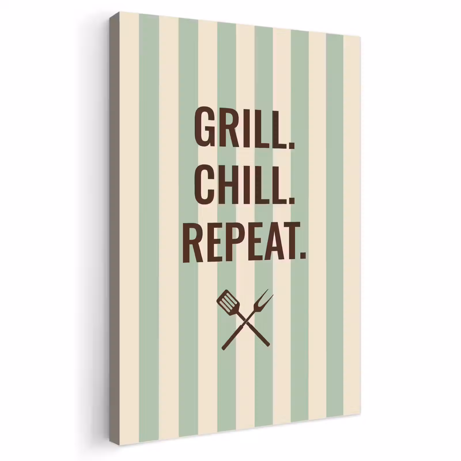 Buiten canvas - Quote - Strepen - Grill — 1