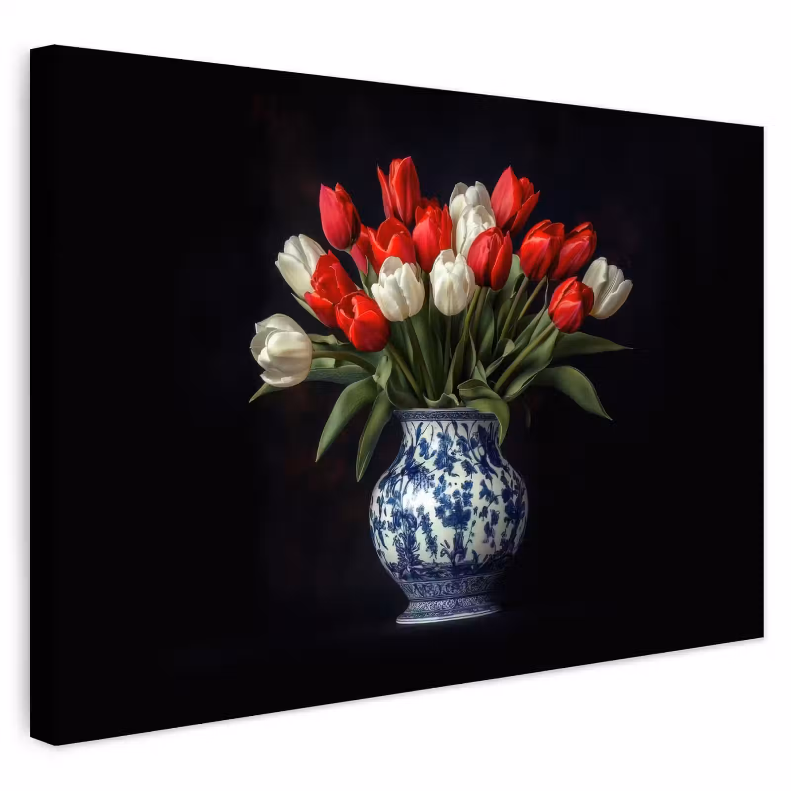 Buiten canvas - Rode - Bloemen - Tulpen - Vaas — 1