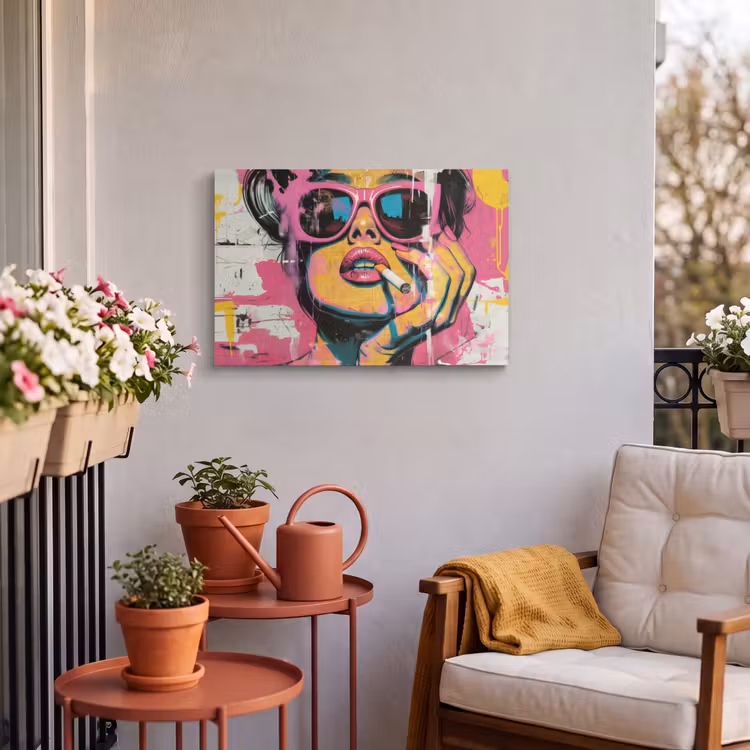 Buiten canvas - Portret - Vrouw - Abstract - Zonnebril — 4