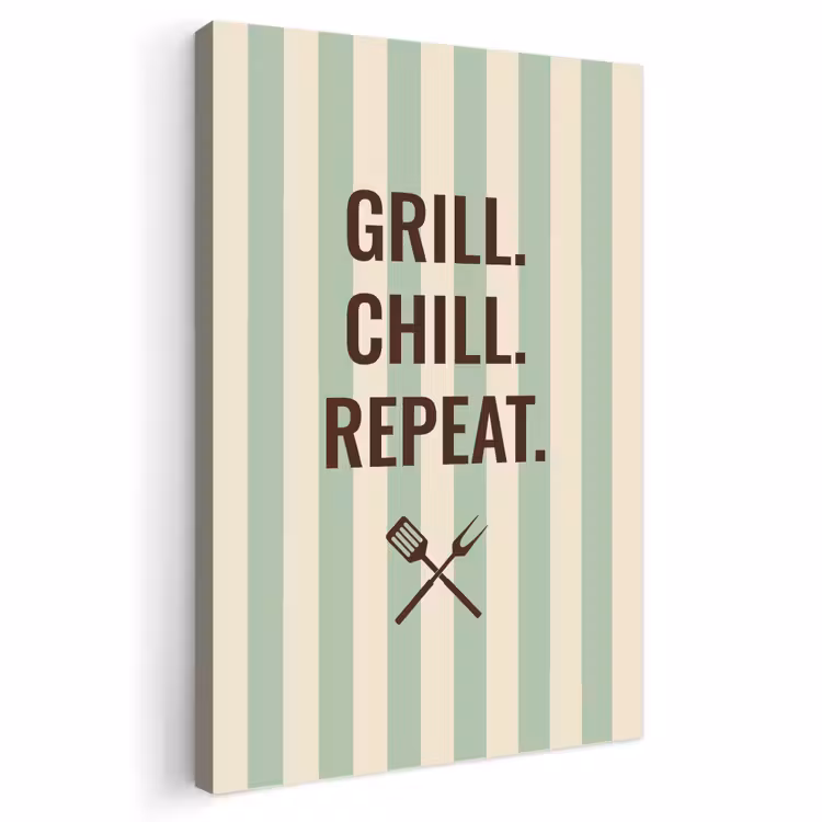 Buiten canvas - Quote - Strepen - Grill — 1
