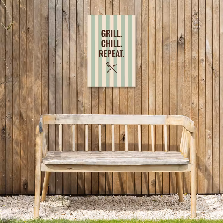 Buiten canvas - Quote - Strepen - Grill — 3