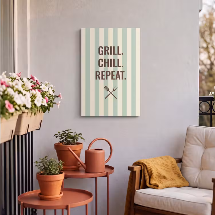 Buiten canvas - Quote - Strepen - Grill — 4