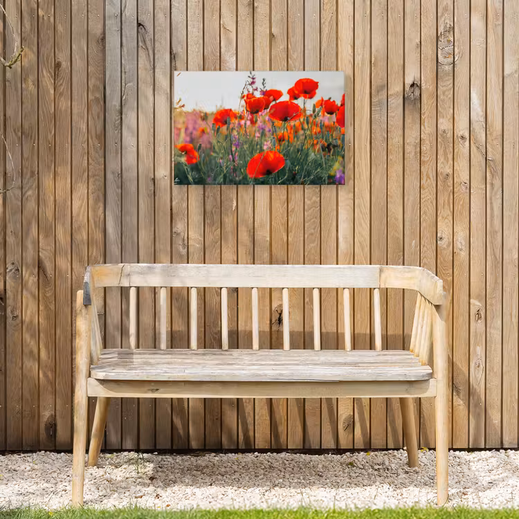 Buiten canvas - Rode klaprozen in de avondzon — 3