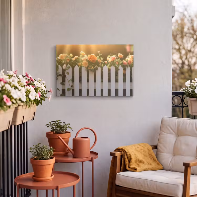 Buiten canvas - Rozen - Hek - Zonlicht — 3