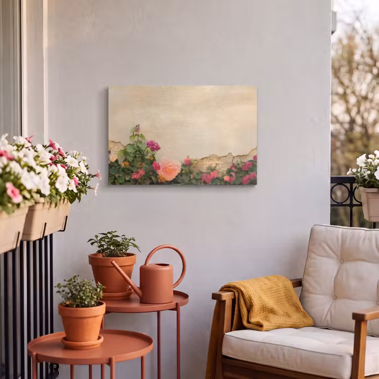Buiten canvas - Rozen - Muur - Vintage — 3