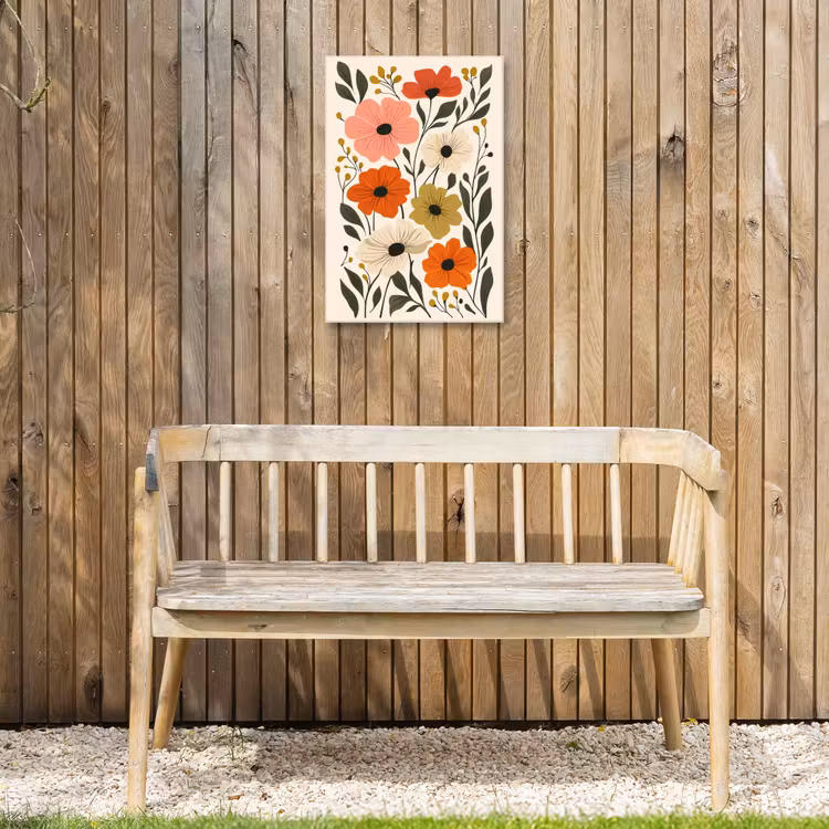 Buiten canvas - Veldbloemen - Stengels - Blaadjes - Groen — 3