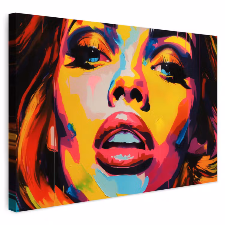 Buiten canvas - Vrouw - Gezicht - Kleurrijk — 1