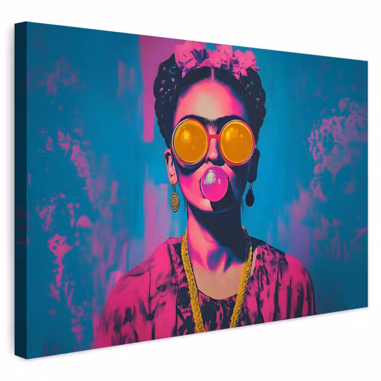 Buiten canvas - Vrouw - Kauwgom - Zonnebril - Oranje — 1
