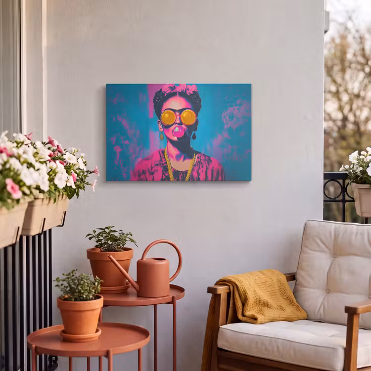 Buiten canvas - Vrouw - Kauwgom - Zonnebril - Oranje — 3