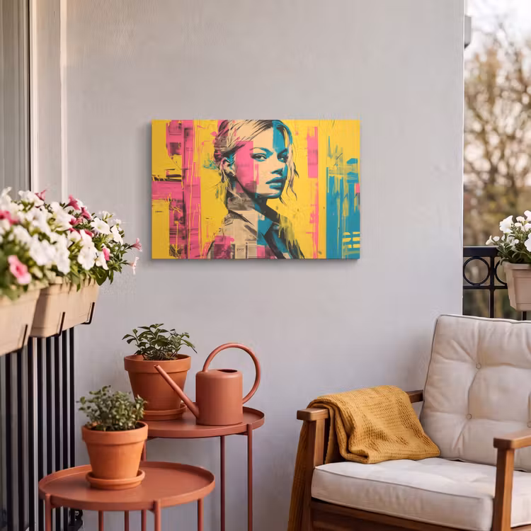Buiten canvas - Vrouw - Verfstrepen - Gekleurd — 4