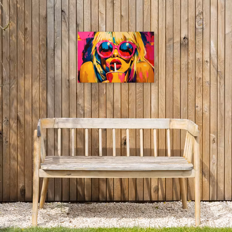 Buiten canvas - Zonnebril - Roze - Vrouw - Rietje — 3