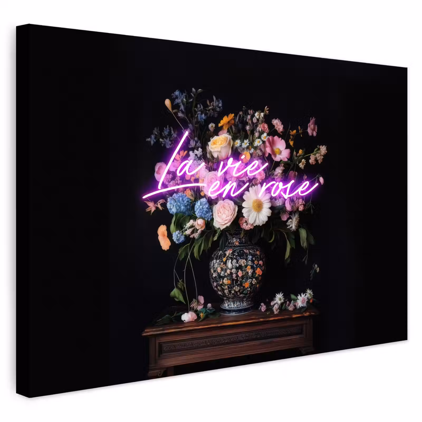 Buiten canvas - Neon - Vaas - Bloemen — 1