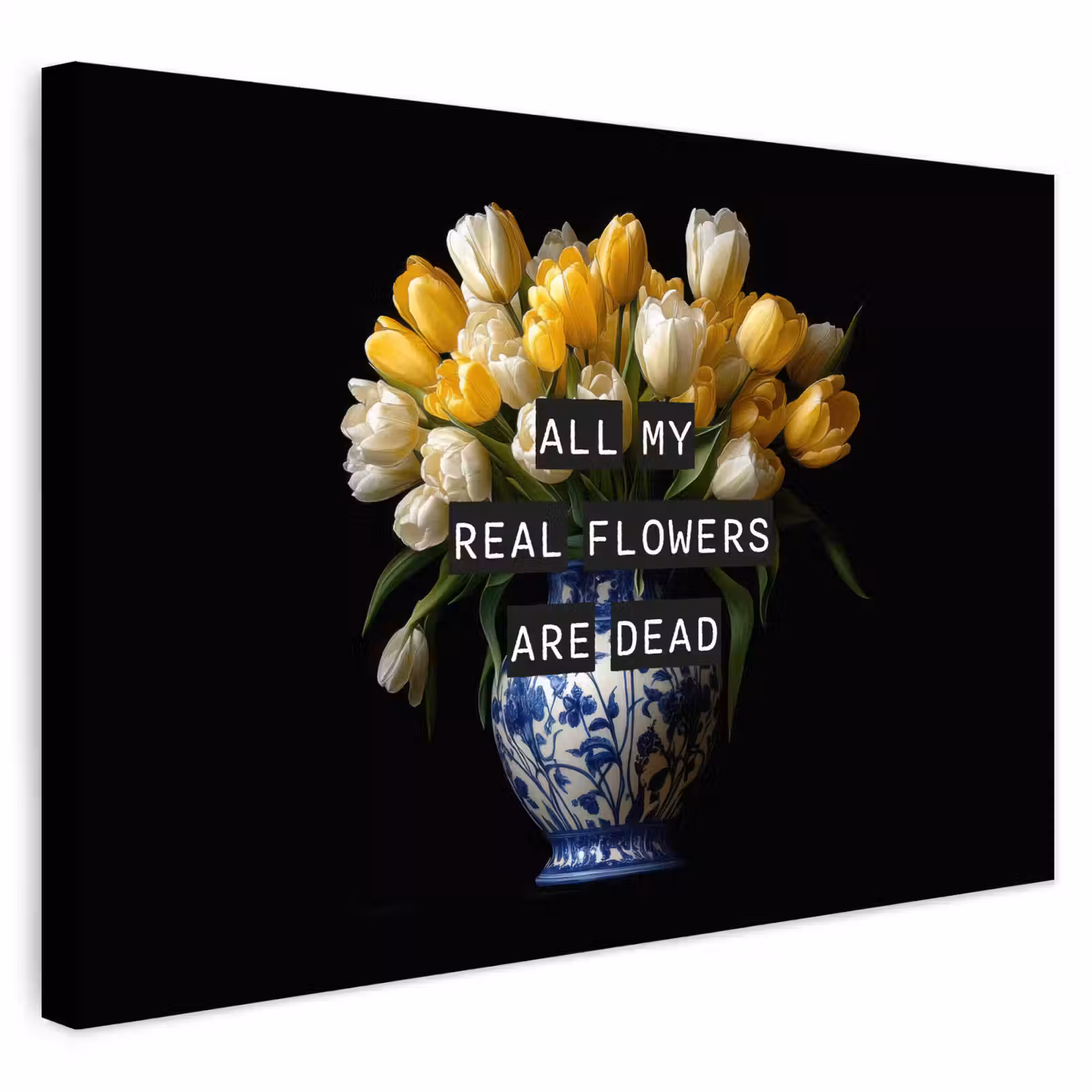 Buiten canvas - Quotes - Bloem - Tulp - Geel — 1