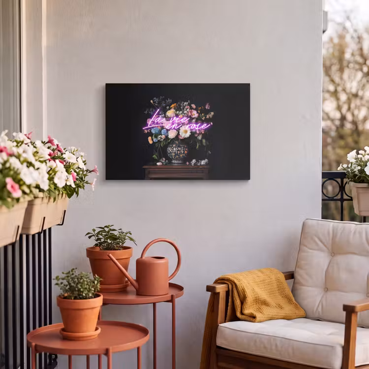 Buiten canvas - Neon - Vaas - Bloemen — 4
