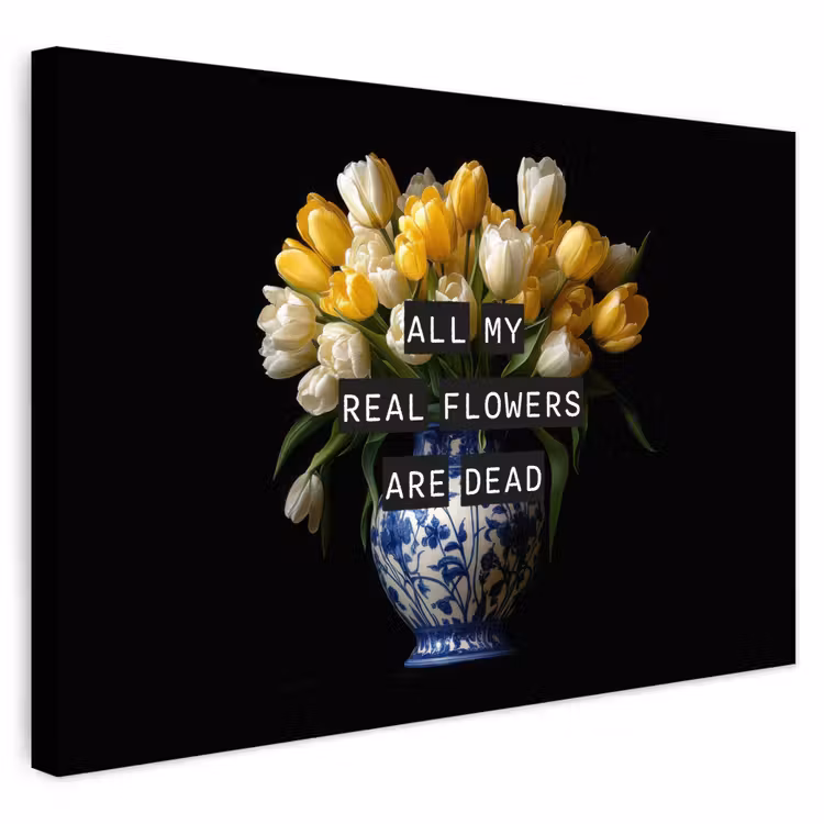 Buiten canvas - Quotes - Bloem - Tulp - Geel — 1