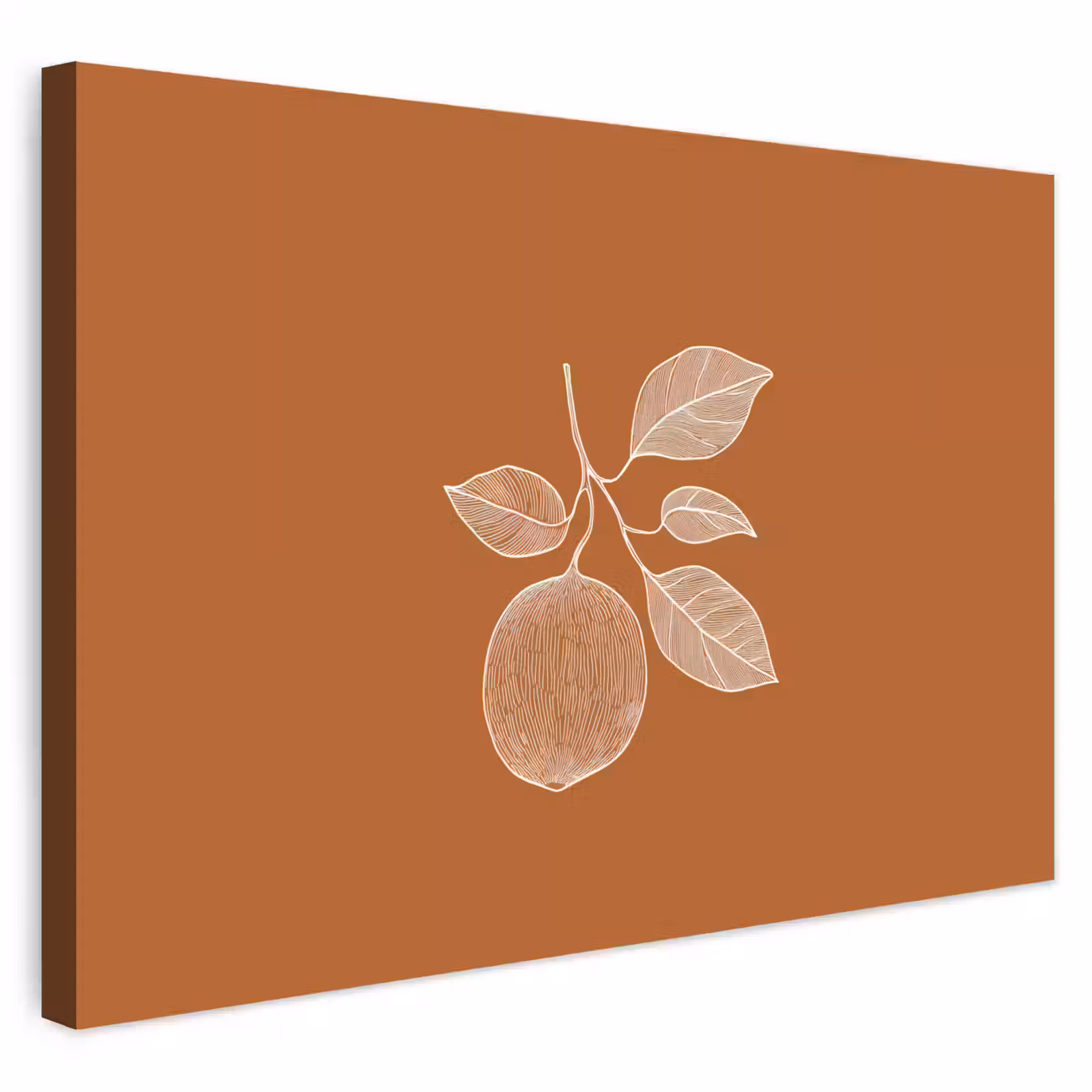 Buiten canvas - Sinaasappel - Getekend - Bladeren - Bruin — 1
