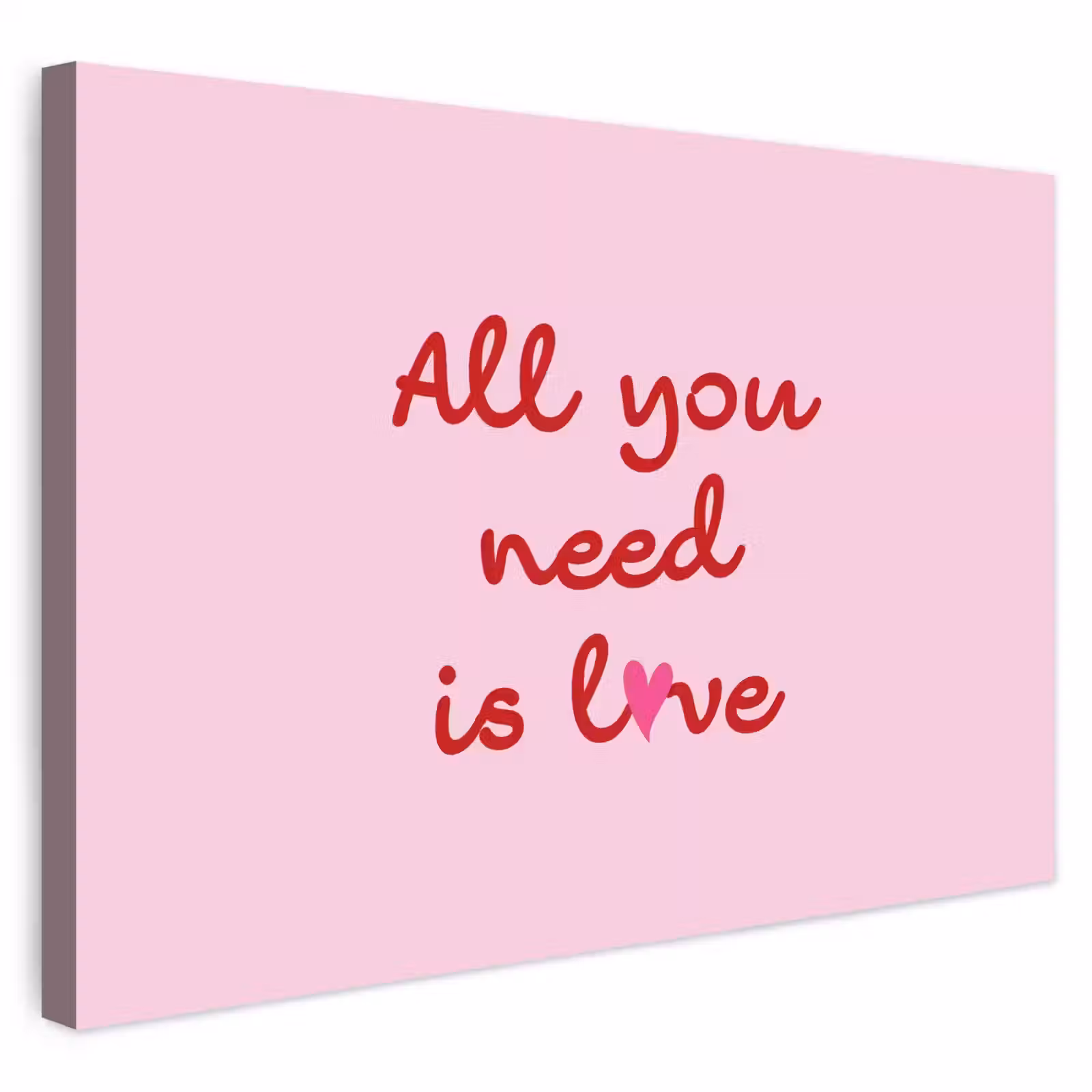 Buiten canvas - Tekst - Roze - Love - Hart — 1
