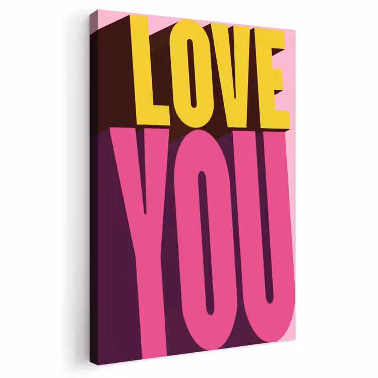Buiten canvas - Love - Tekst - Roze - Valentijn — 1