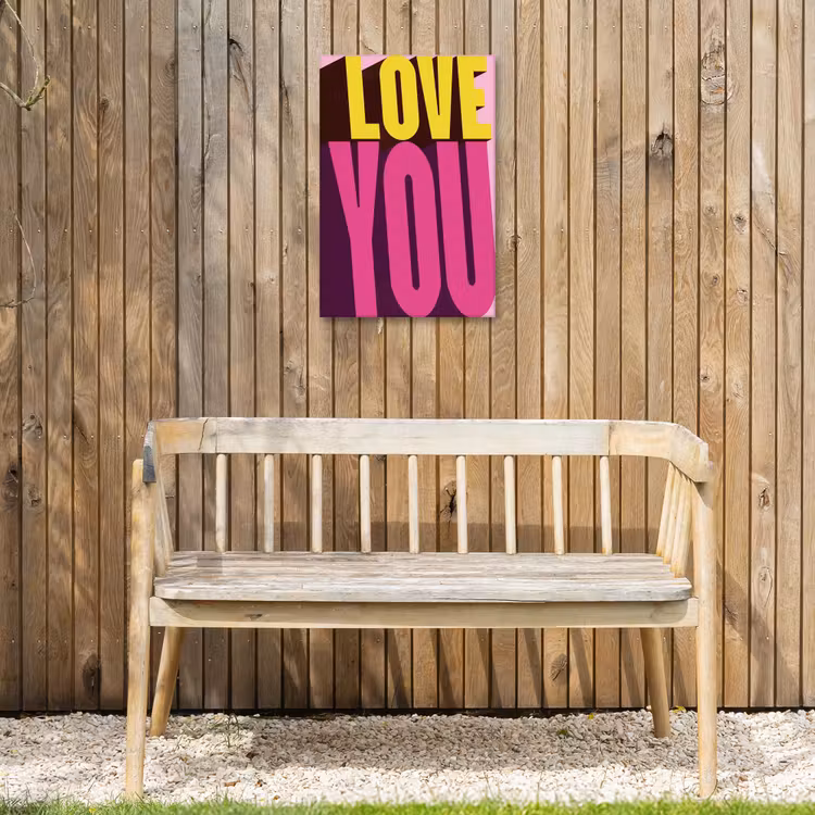 Buiten canvas - Love - Tekst - Roze - Valentijn — 3