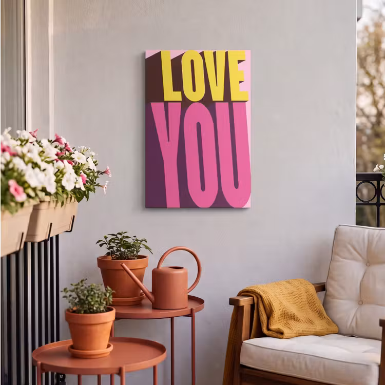 Buiten canvas - Love - Tekst - Roze - Valentijn — 4