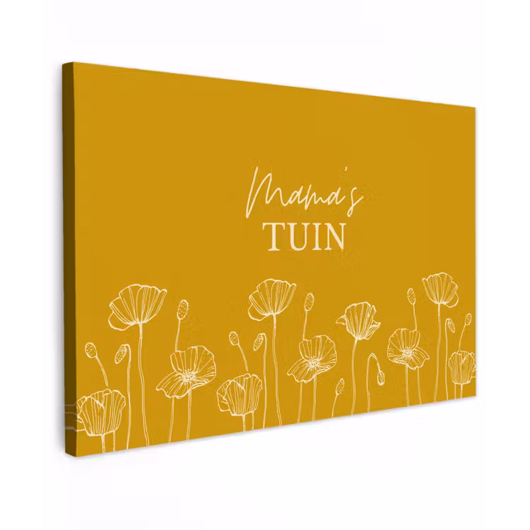 Buiten canvas - Mama's Tuin op Gele Achtergrond — 1