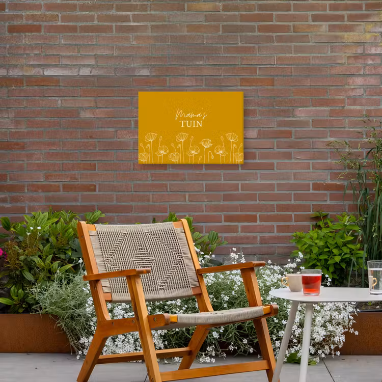 Buiten canvas - Mama's Tuin op Gele Achtergrond — 2